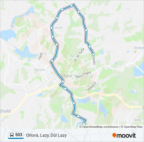 503 autobus Mapa linky