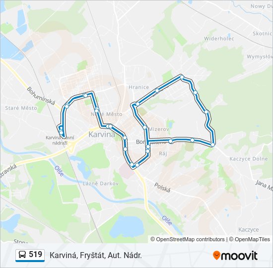 519 bus Line Map