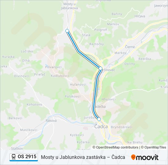 OS 2915 train Line Map