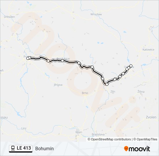 Поезд LE 413: карта маршрута