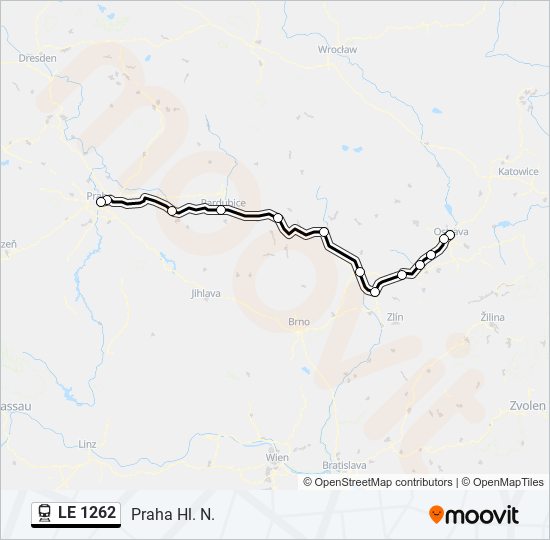 LE 1262 vlak Mapa linky