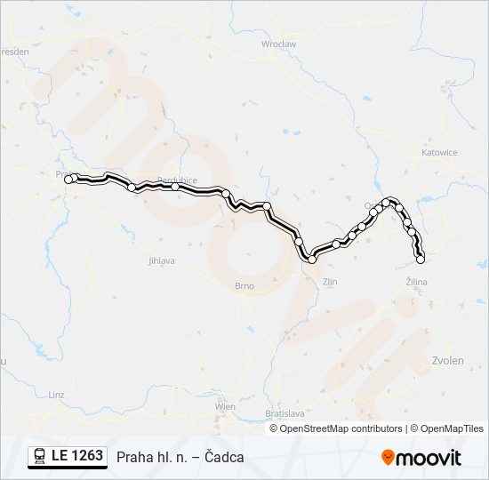 LE 1263 vlak Mapa linky