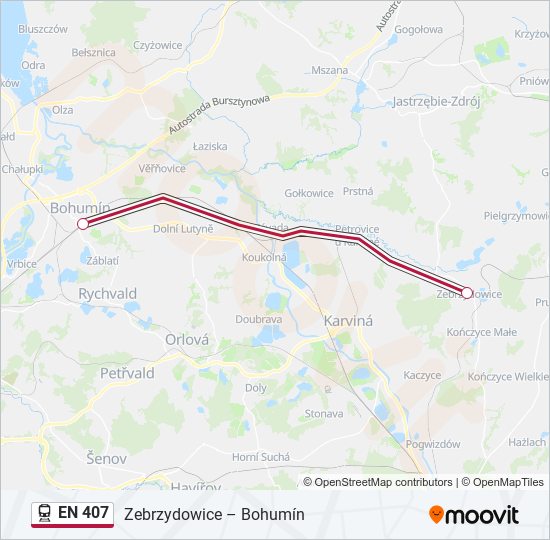 Поезд EN 407: карта маршрута