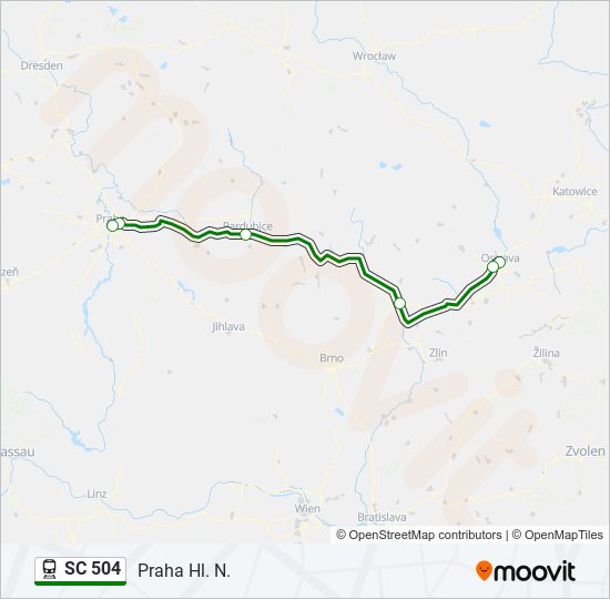 SC 504 vlak Mapa linky