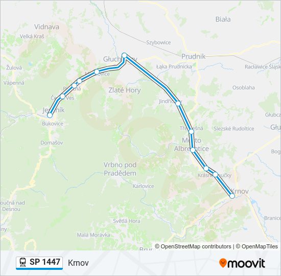 Поезд SP 1447: карта маршрута