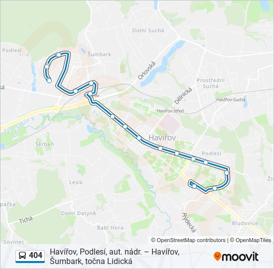 404 bus Line Map