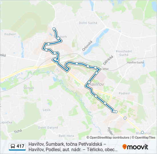 417 bus Line Map