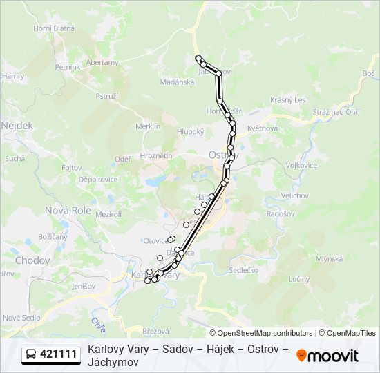 421111 bus Line Map