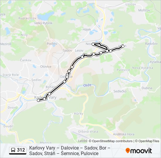 312 Route: Schedules, Stops & Maps - Sadov, Stráň (updated)