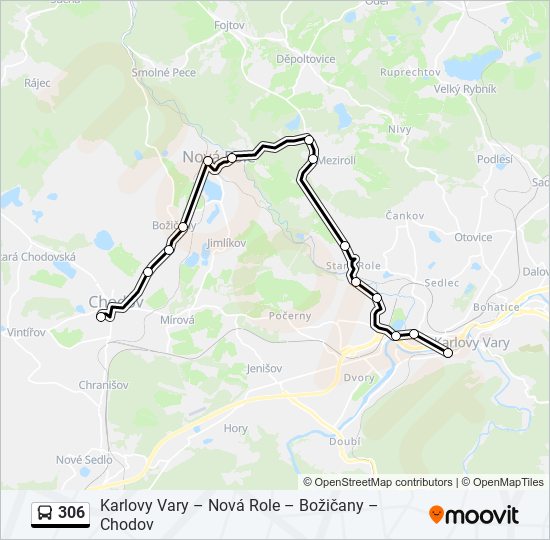 306 autobus Mapa linky