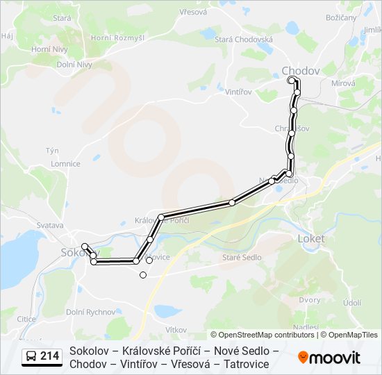 214 bus Line Map