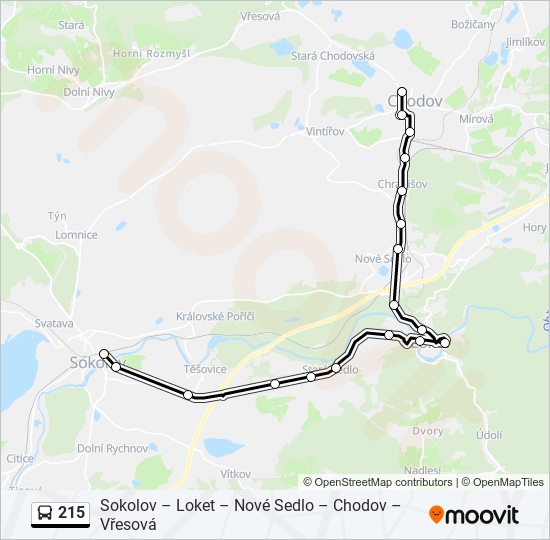 215 bus Line Map