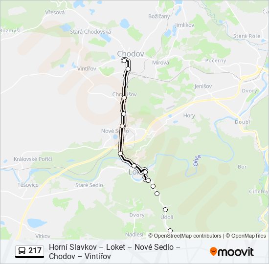 217 bus Line Map