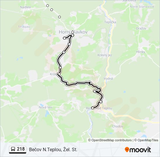 218 bus Line Map