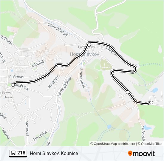 218 bus Line Map