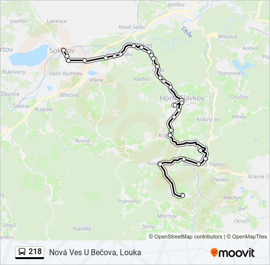 218 bus Line Map