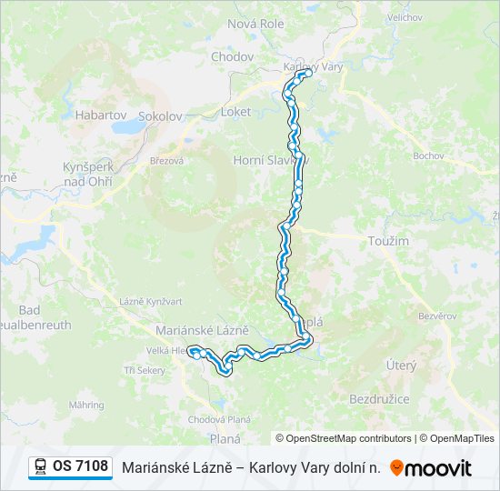 Поезд OS 7108: карта маршрута