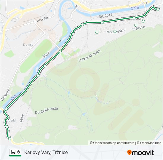 6 autobus Mapa linky