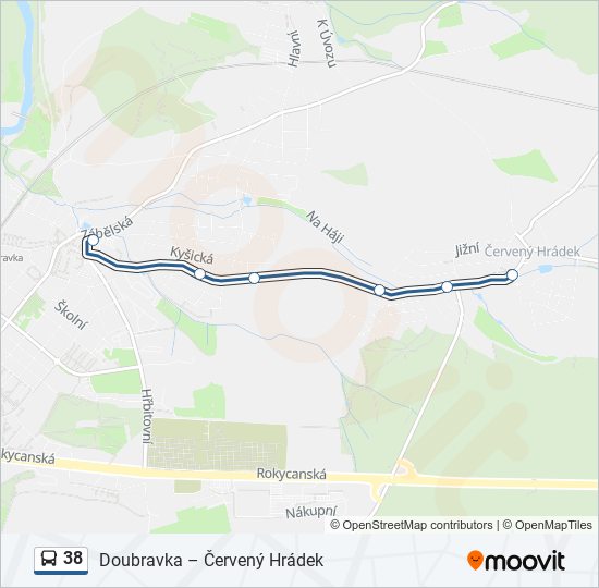 38 bus Line Map