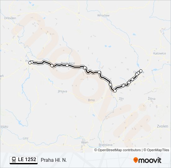 LE 1252 vlak Mapa linky