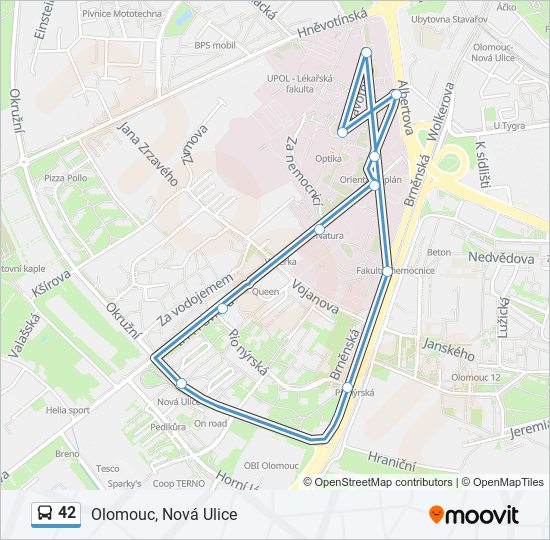 42 bus Line Map