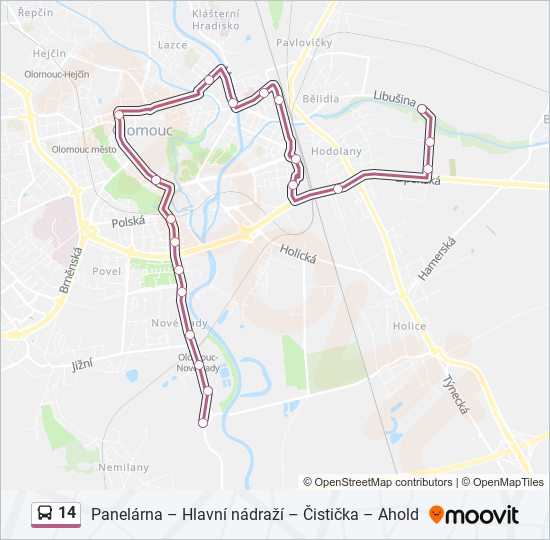 14 bus Line Map