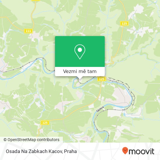 Osada Na Zabkach Kacov mapa