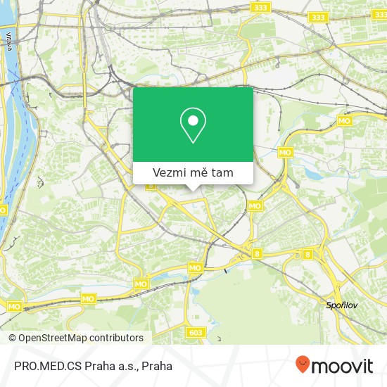 PRO.MED.CS Praha a.s. mapa