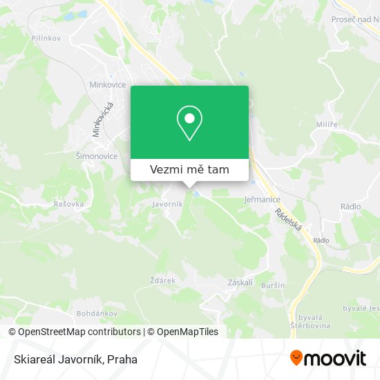 Skiareál Javorník mapa