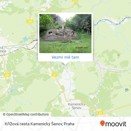 Křížová cesta Kamenický Šenov mapa