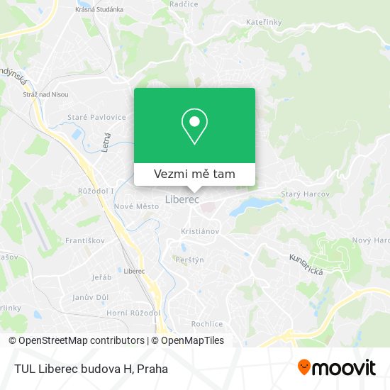TUL Liberec budova H mapa