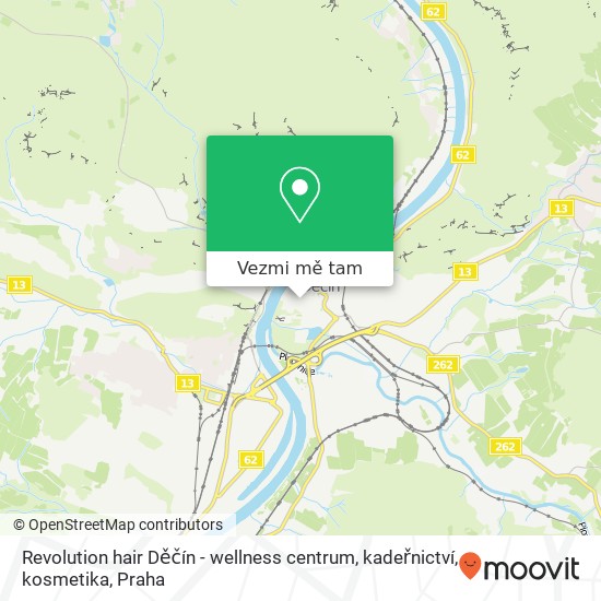 Revolution hair Děčín - wellness centrum, kadeřnictví, kosmetika mapa