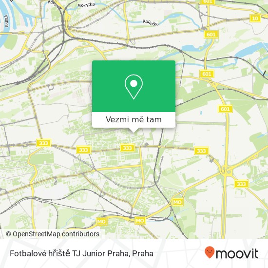 Fotbalové hřiště TJ Junior Praha mapa