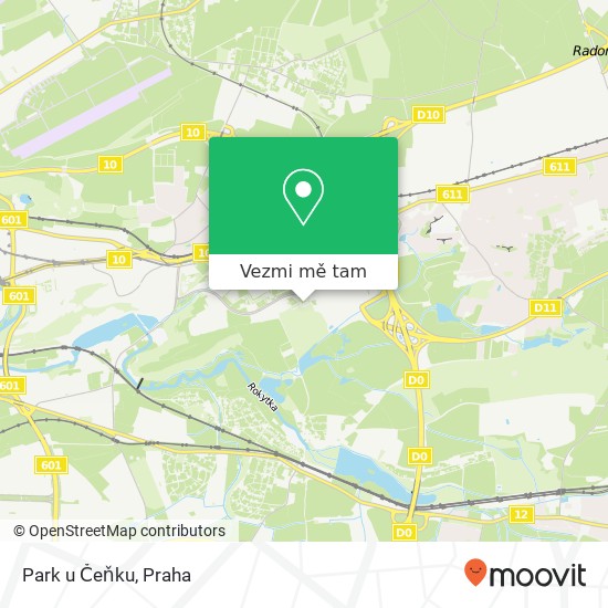 Park u Čeňku mapa