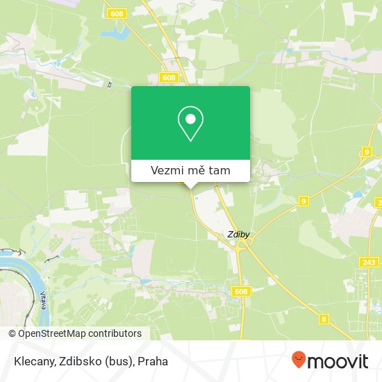 Klecany, Zdibsko (bus) mapa