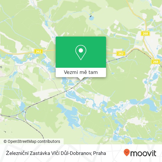 Železniční Zastávka Vlčí Důl-Dobranov mapa