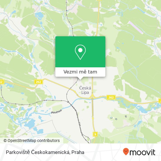 Parkoviště Českokamenická mapa