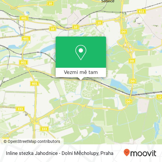 Inline stezka Jahodnice - Dolní Měcholupy mapa
