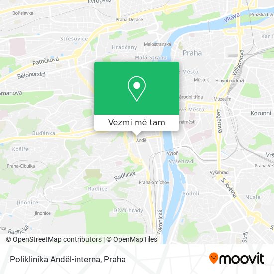 Poliklinika Anděl-interna mapa