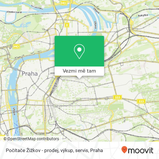 Počítače Žižkov - prodej, výkup, servis mapa