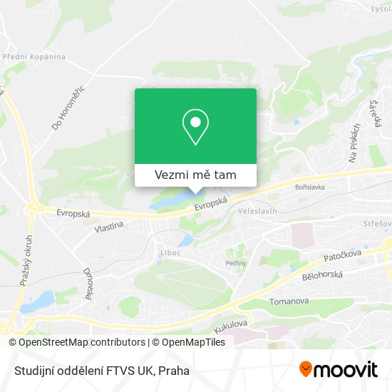 Studijní oddělení FTVS UK mapa