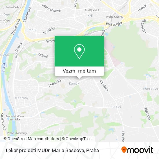 Lékař pro děti MUDr. Maria Bašeova mapa