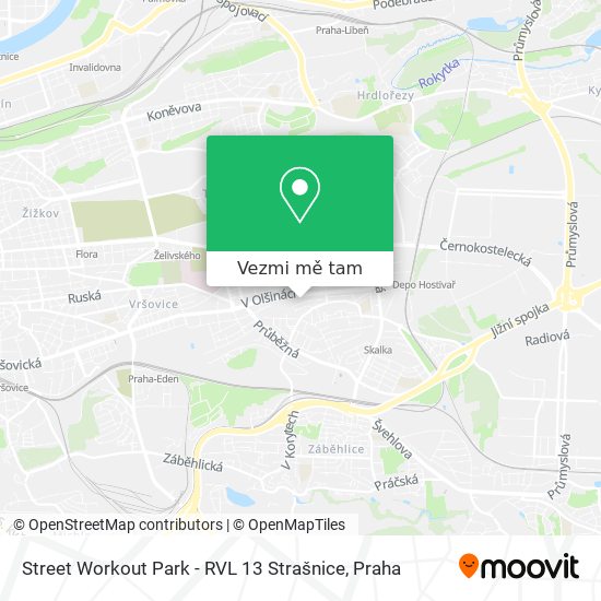 Street Workout Park - RVL 13 Strašnice mapa