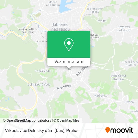 Vrkoslavice Dělnický dům (bus) mapa