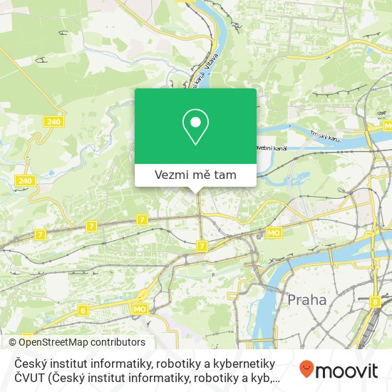 Český institut informatiky, robotiky a kybernetiky ČVUT mapa