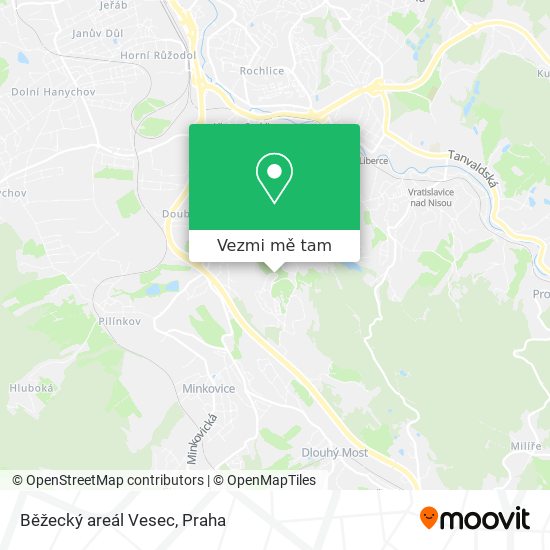 Běžecký areál Vesec mapa