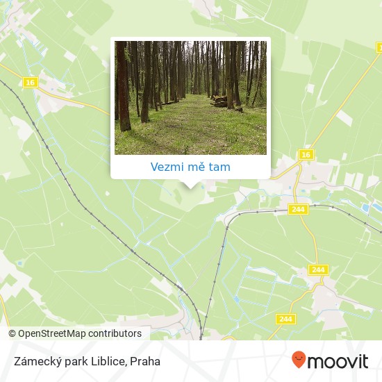 Zámecký park Liblice mapa