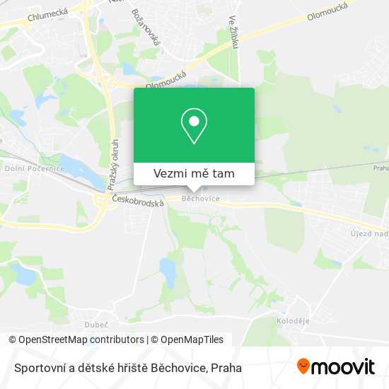 Sportovní a dětské hřiště Běchovice mapa