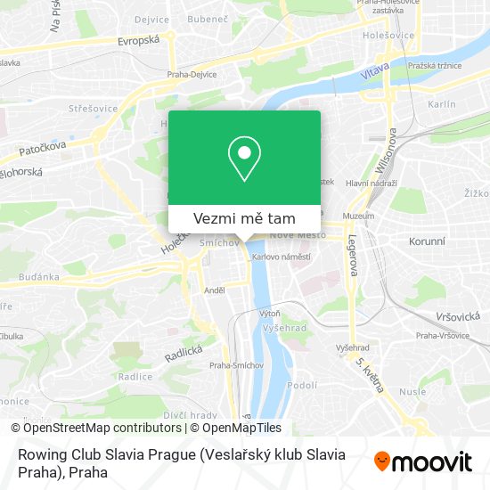 Rowing Club Slavia Prague (Veslařský klub Slavia Praha) mapa