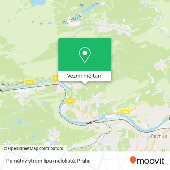 Památný strom lípa malolistá mapa